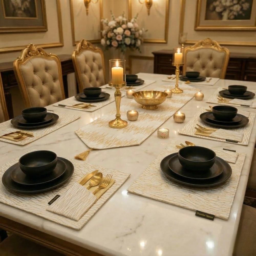 Soft Gold Table Runner Set